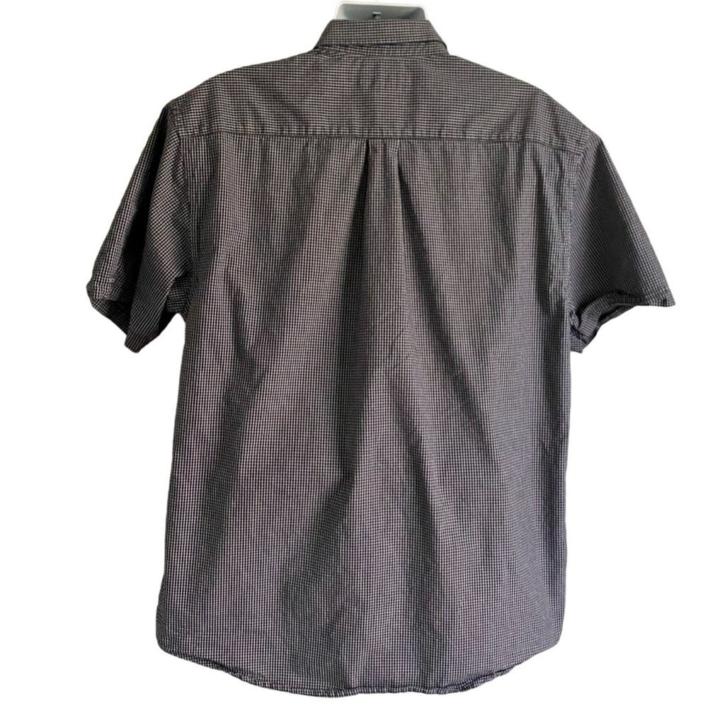 Boca Classics Black White Cotton Short Sleeve Button Down Shirt Men's Large - Picture 5 of 7